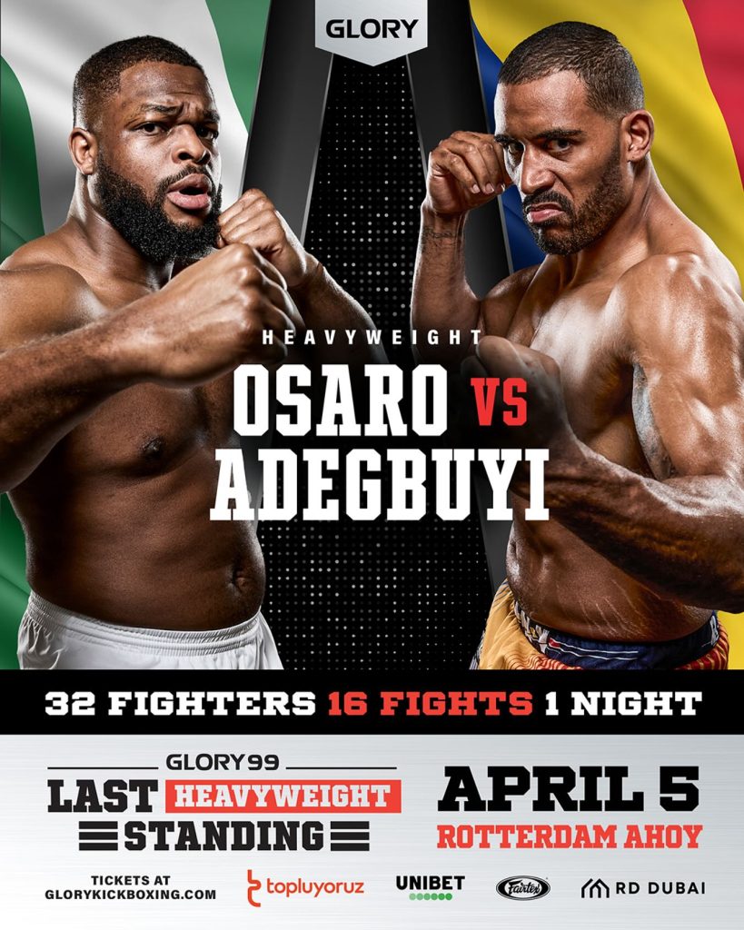 Benny Adegbuyi vs. Tariq Osaro: A Clash of Titans - Glory Kickboxing 99 - The Last Heavyweight Standing - 32 heavyweights fighters